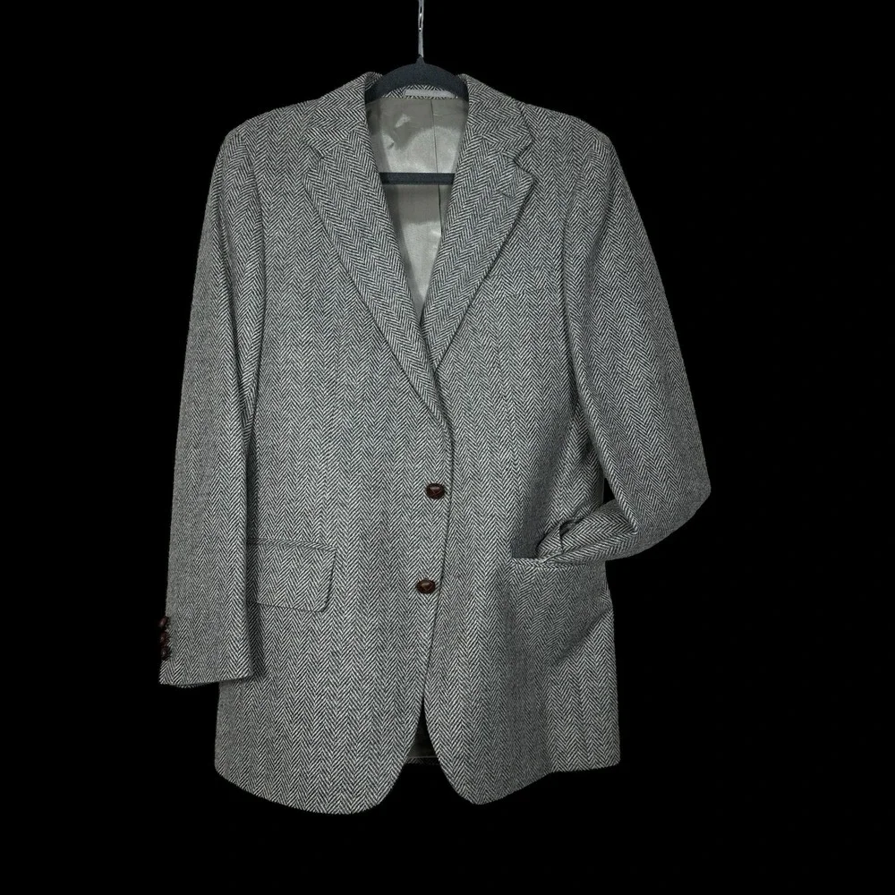 Country Squire Men's Wool Herringbone Blazer Jacket Sport Coat‎ Classic Fit 42